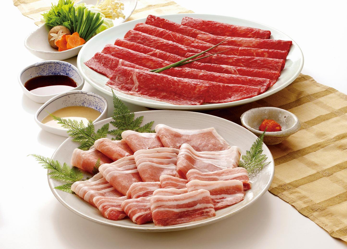 能登牛肉猪肉涮锅套餐